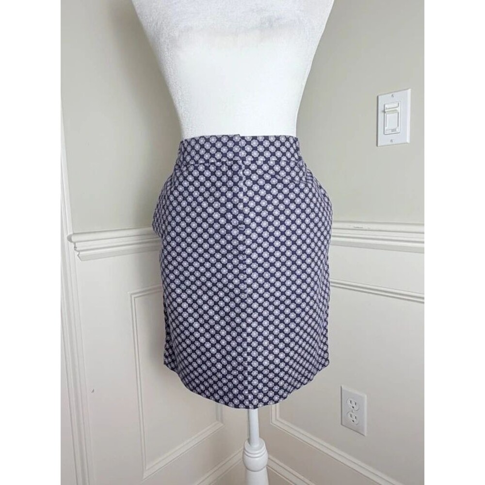 Italia Collection Navy Blue Floral Pencil Skirt Size 4